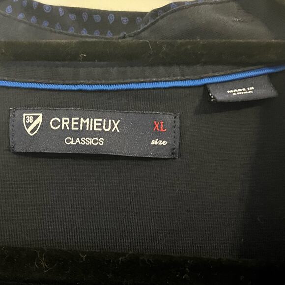 Cremieux Men's Classic Polo Shirt Size XL Black/Blue Polka Dot Long Sleeve - Picture 13 of 14